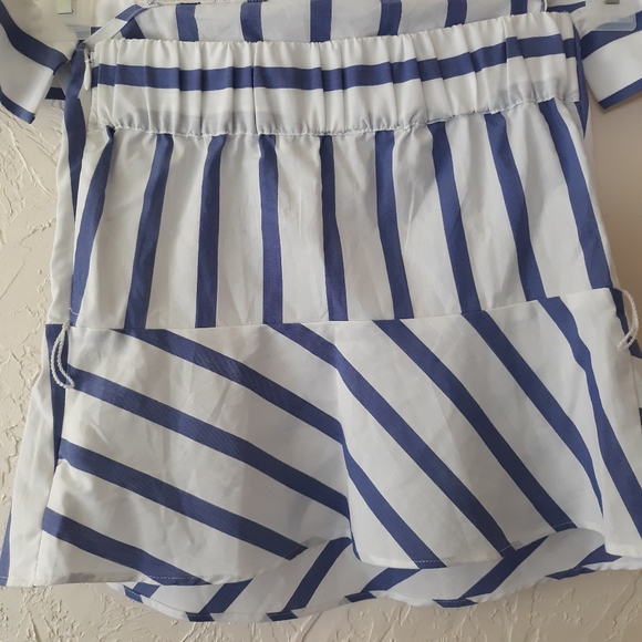NWOT Express Off Shoulder Striped Peplum Top - Picture 8 of 13